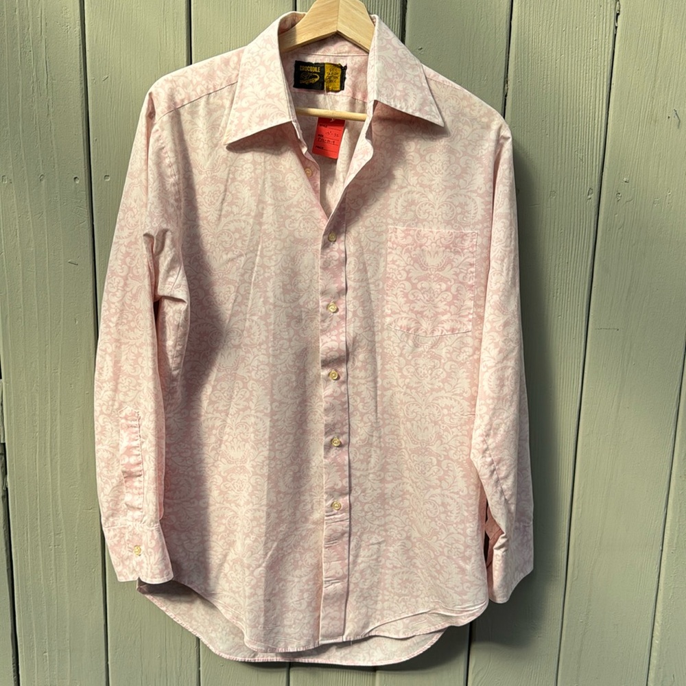 Men's Crocodile Button Down Pink Print shirt